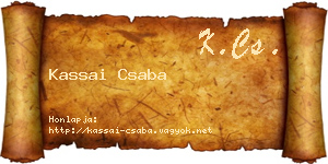 Kassai Csaba névjegykártya